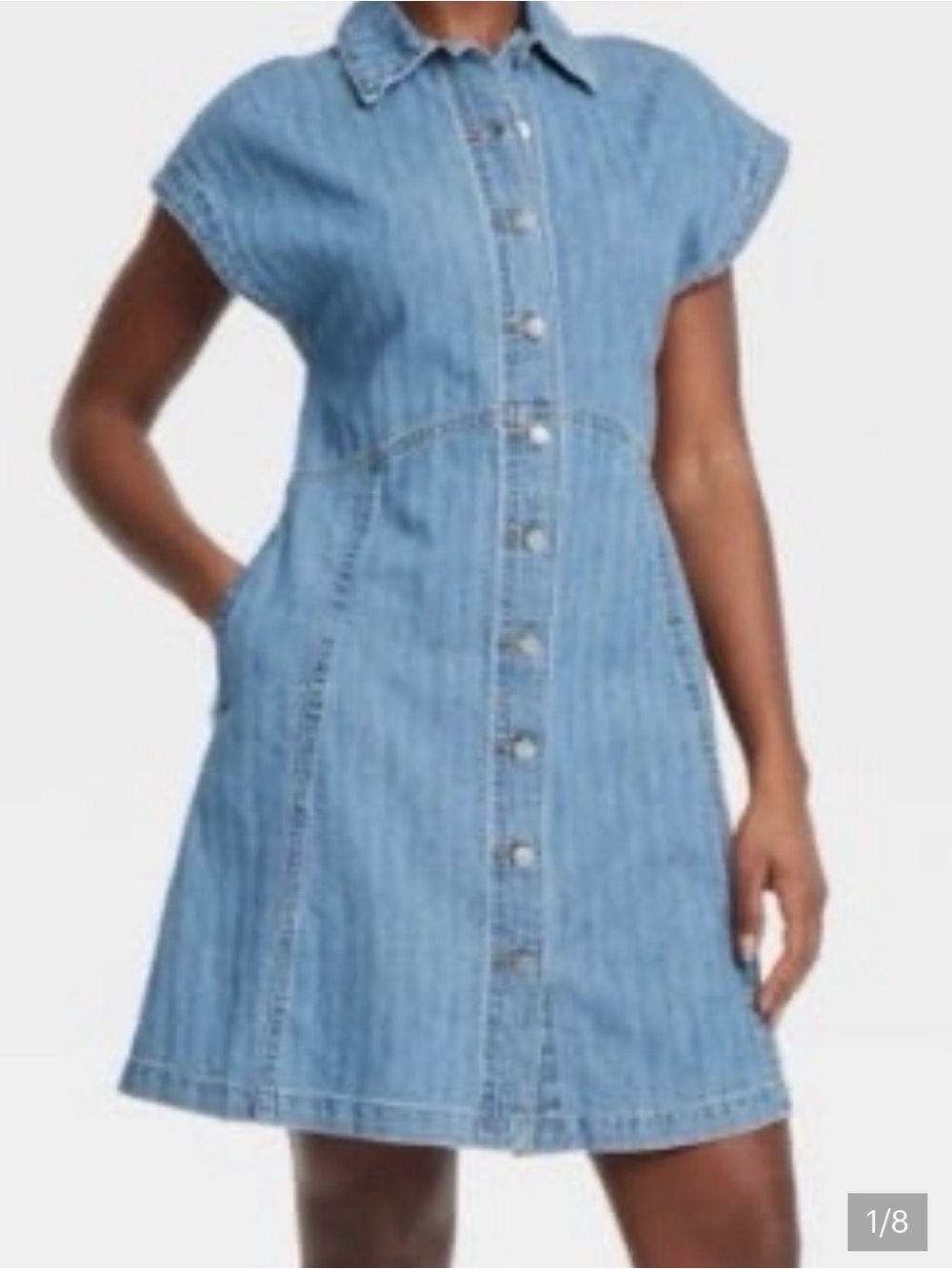 Denim Button-Front Shirt Dress
